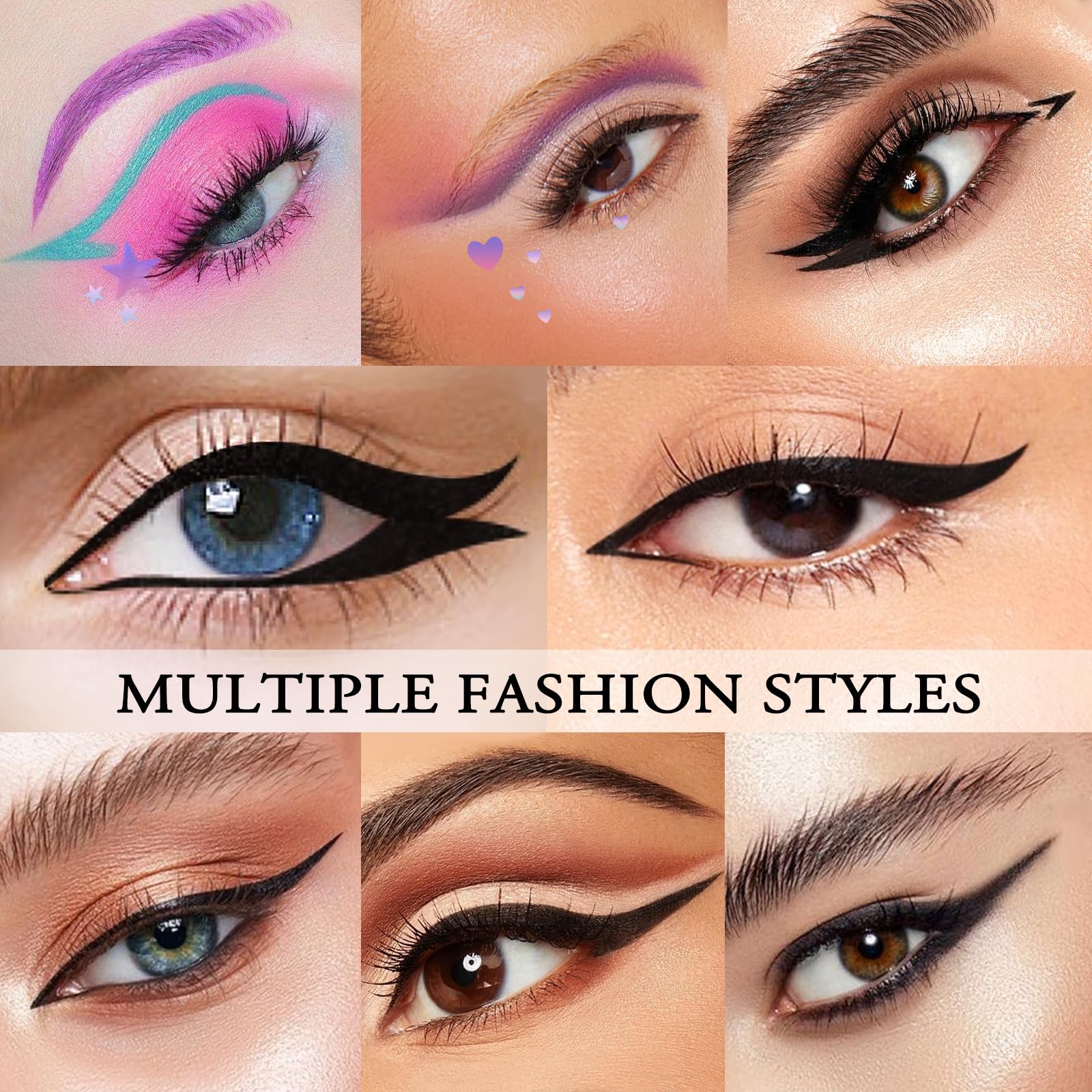 Full set of 8 sheets of eyeliner and eyeshadow templates