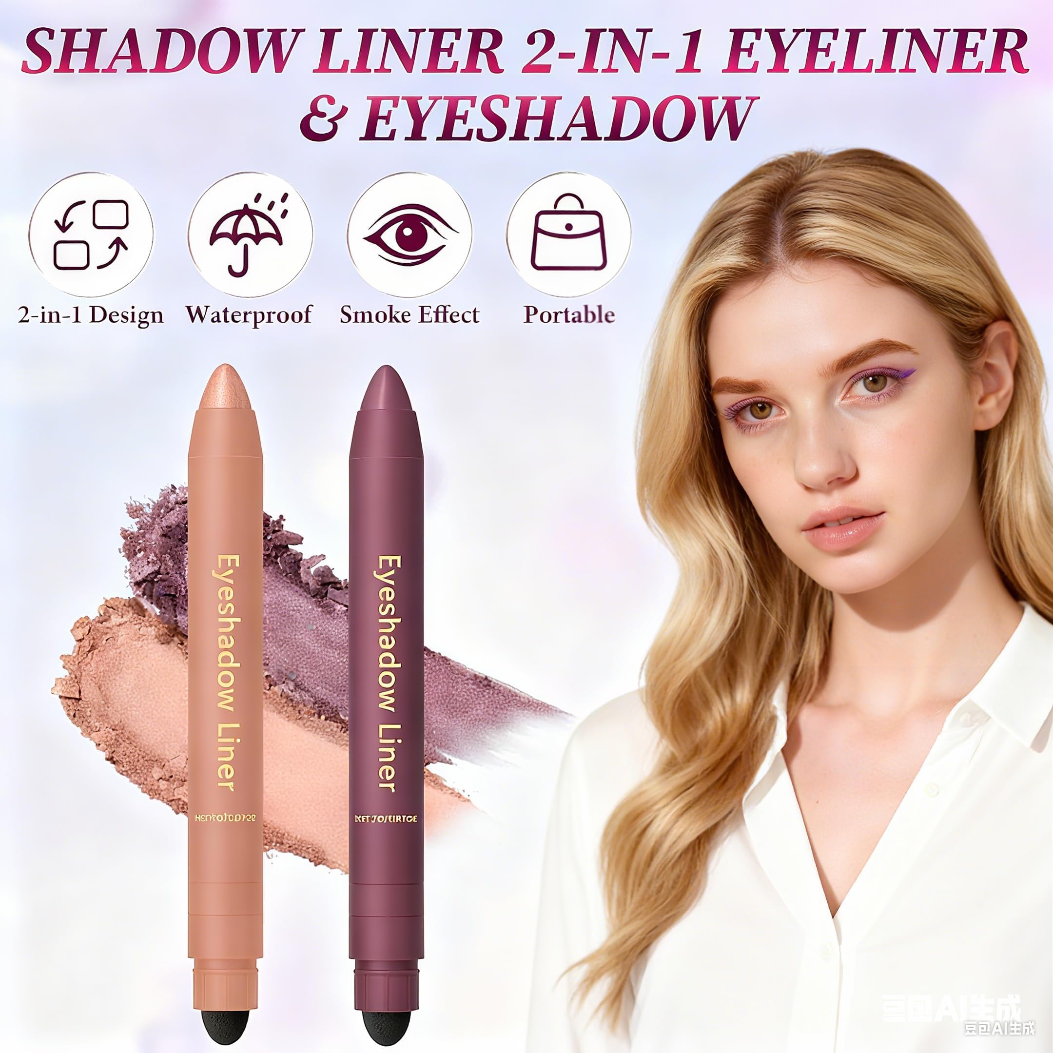 Rexibuz smudge-proof plum eye shadow and liner stick