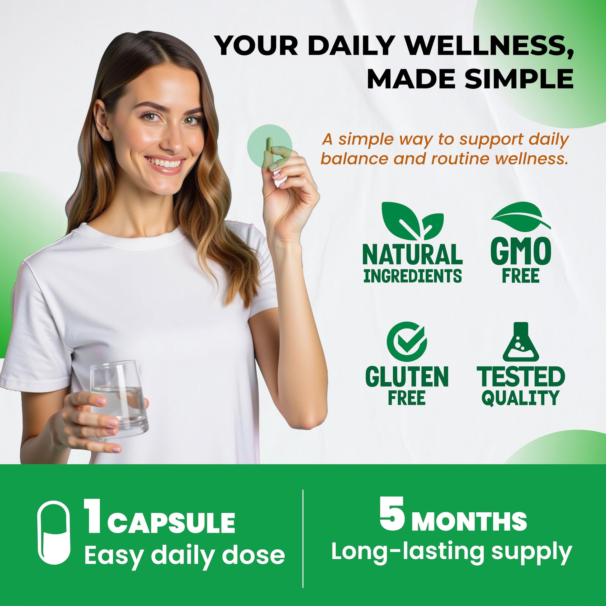 Close-up of the capsule form for Ultra Herbs 6-in-1 stress relief formula