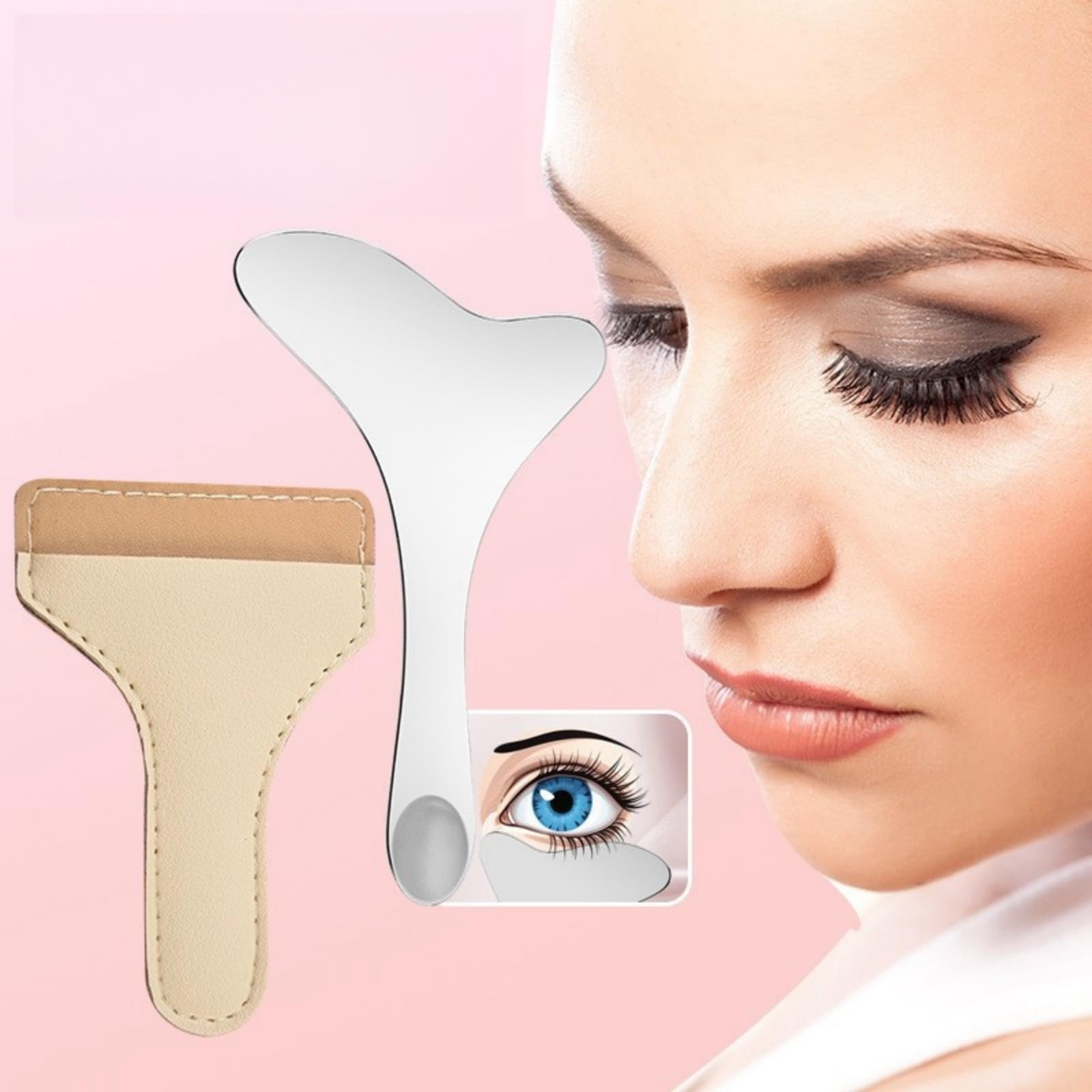 Using Hunqia metal stencil for winged eyeliner look