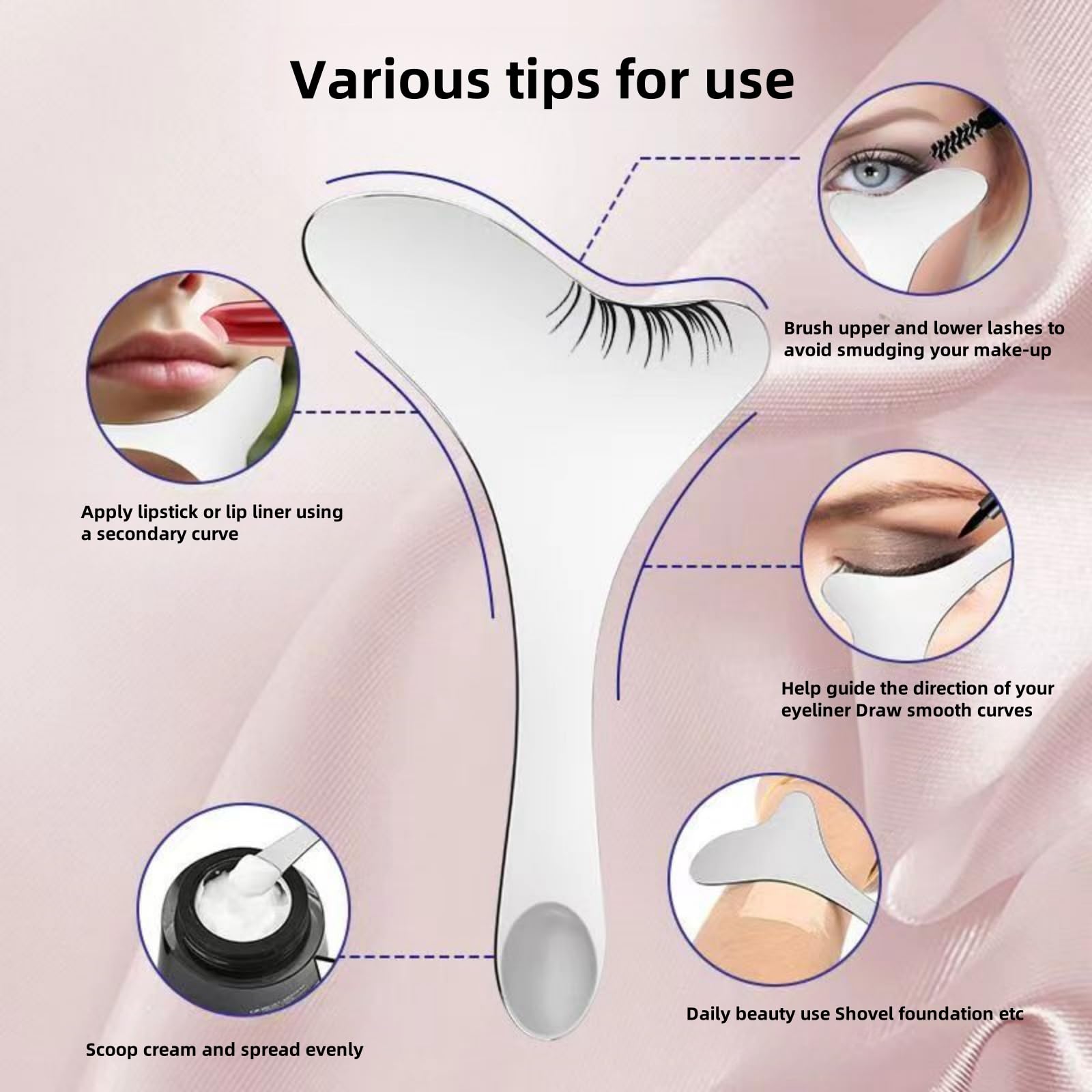 Multi-functional stainless steel facial massage tool