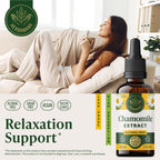 HERBAMAMA Chamomile Extract liquid drops showing clean supplement facts label panel and vegan ingredients.