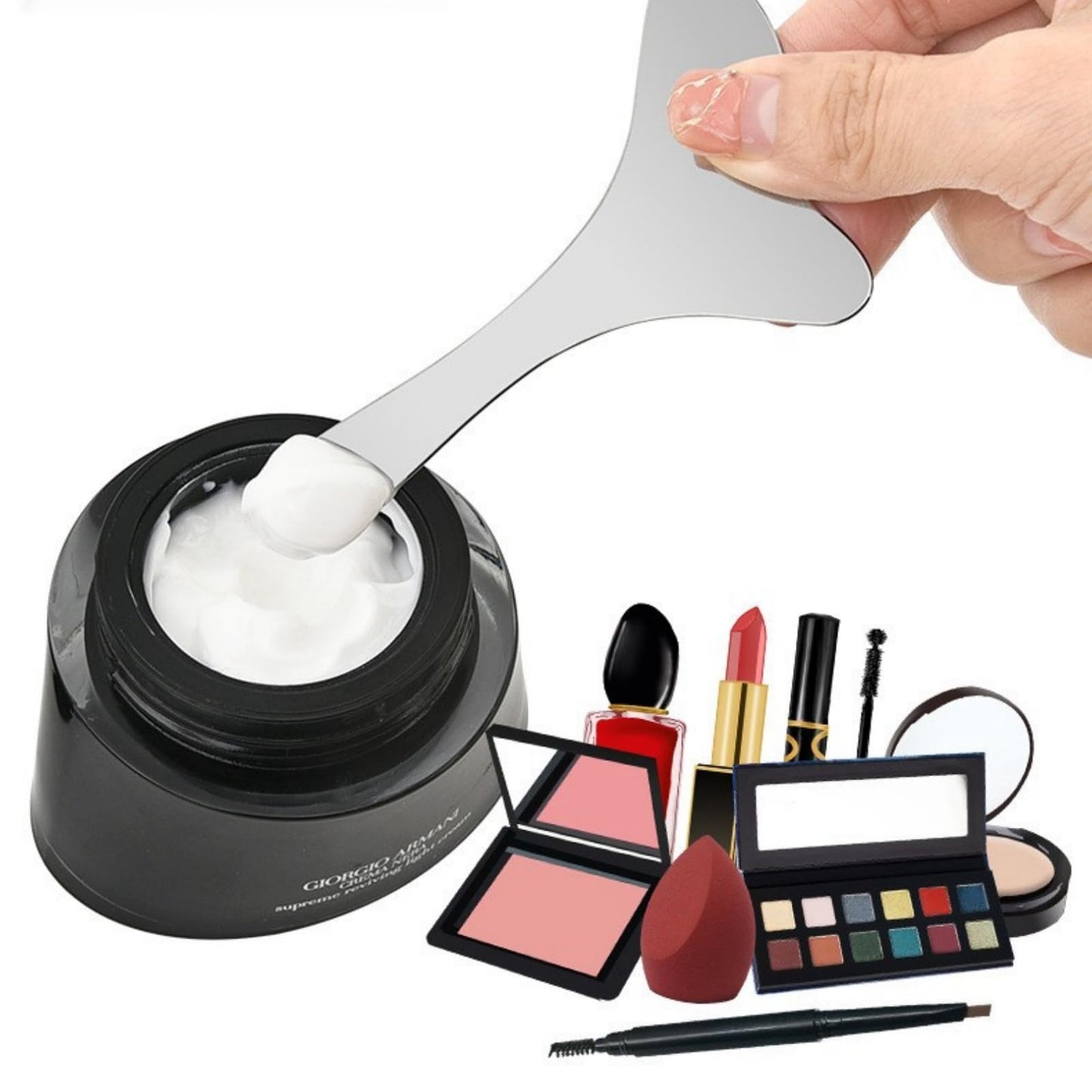 Hunqia makeup stencil set with leather storage sleeve