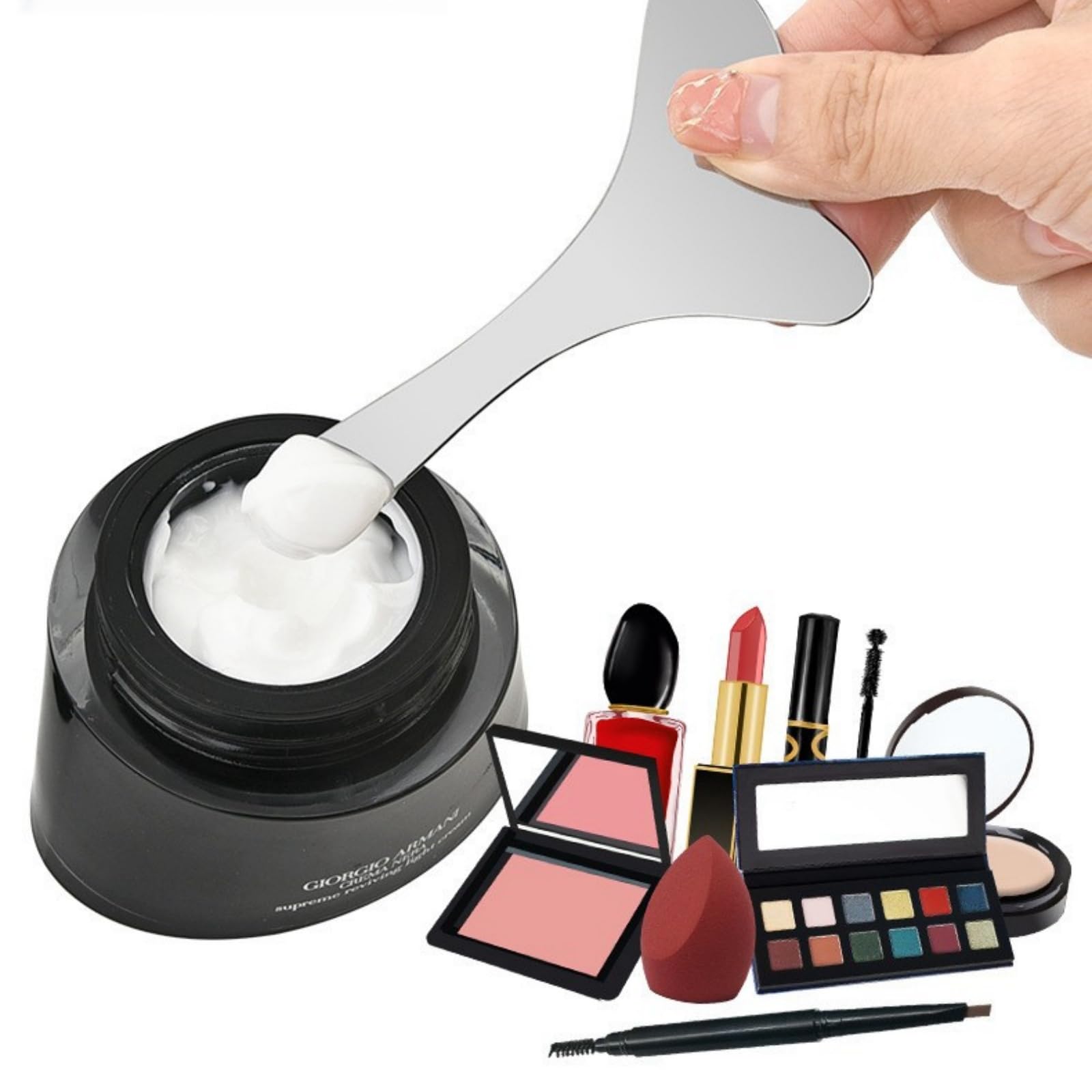 Hunqia makeup stencil set with leather storage sleeve