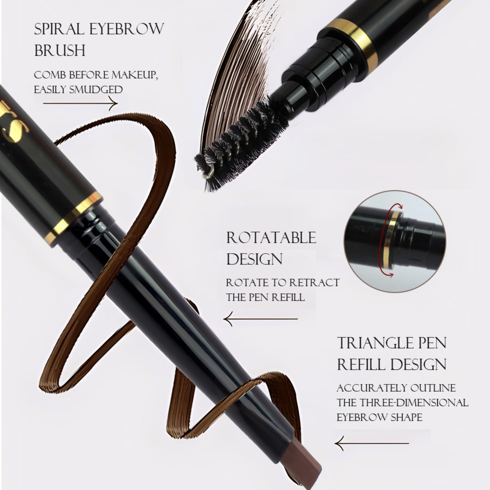 Black liquid eyeliner with wing stamp tool close up