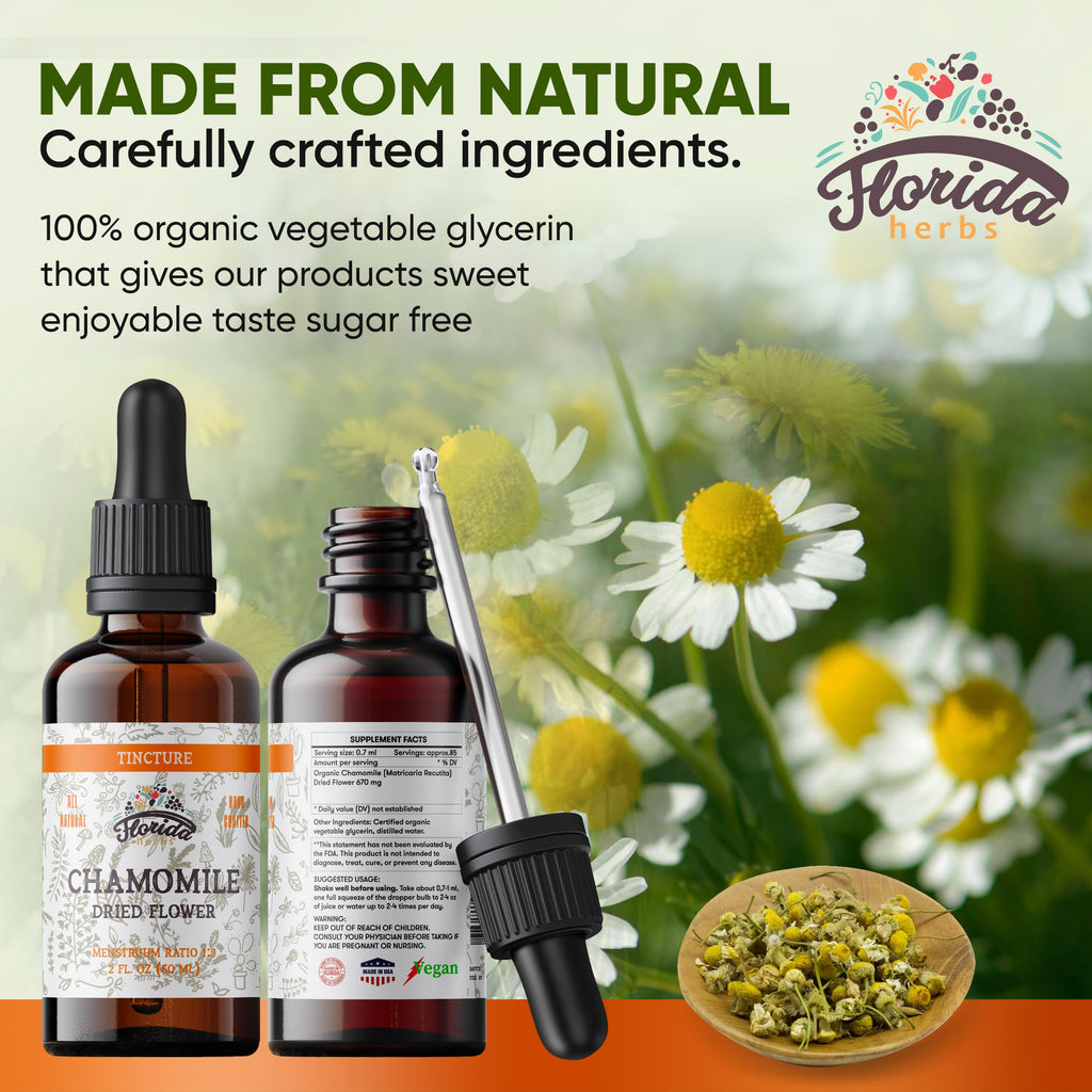 Alcohol free liquid chamomile supplement for natural relaxation