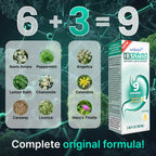Authenta IBShield herbal liquid supplement showing nine herb ingredients list