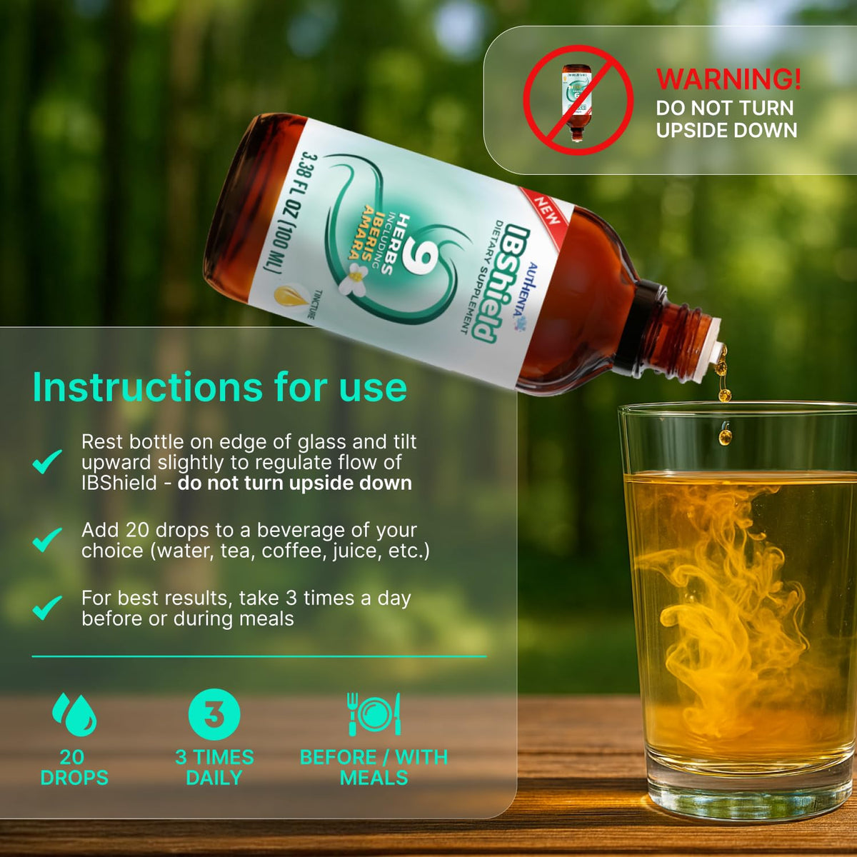 Authenta Iberis Amara digestive liquid tincture packaging details close up