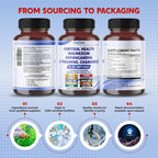 PeakPury natural stress relief capsules showing non GMO certification