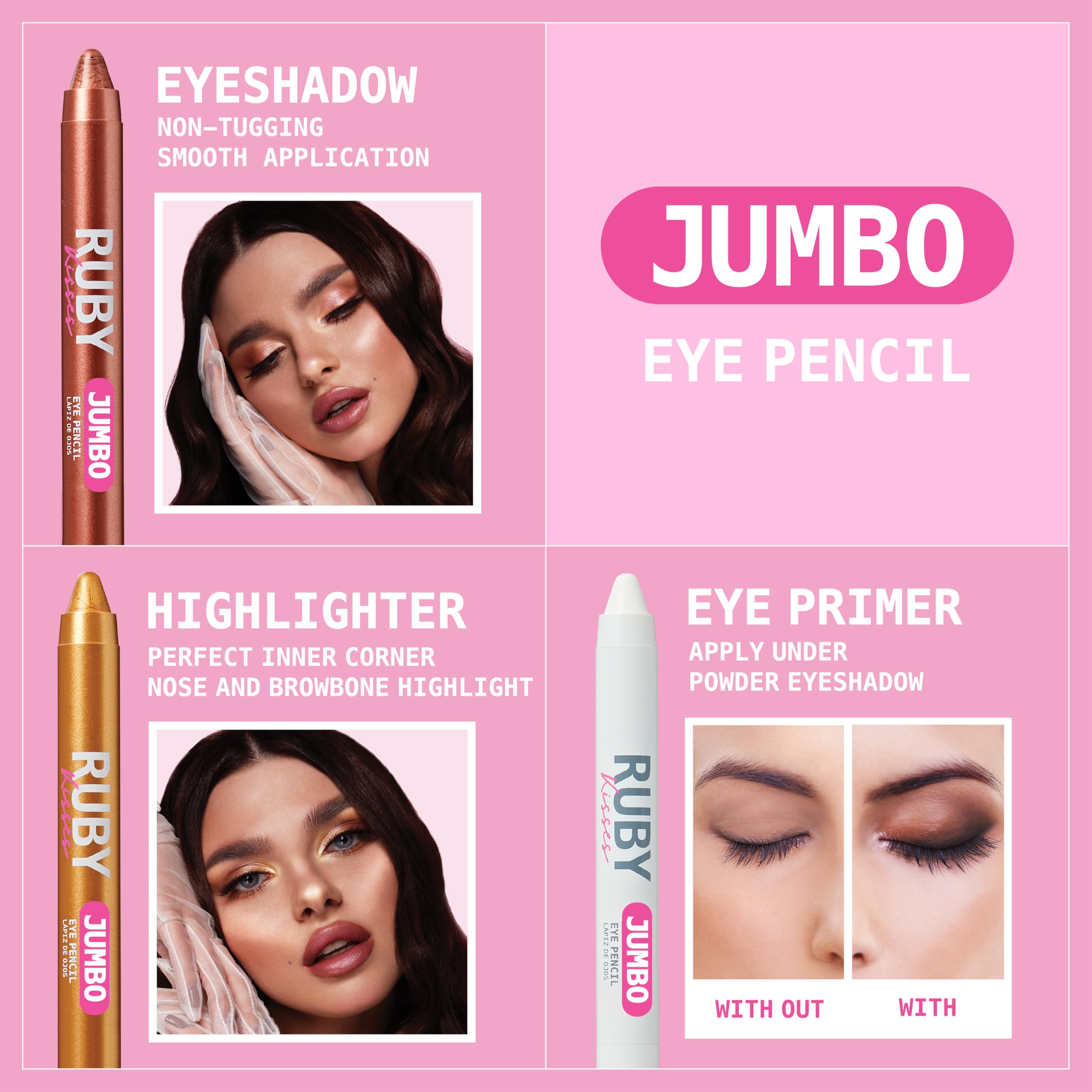 Ruby Kisses jumbo pencil with included cap sharpener detail