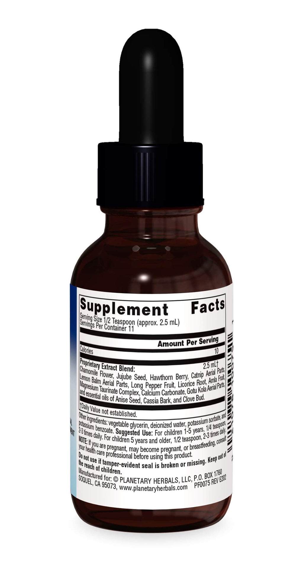 Planetary Herbals Calm Child liquid supplement bottle for children focus and attention