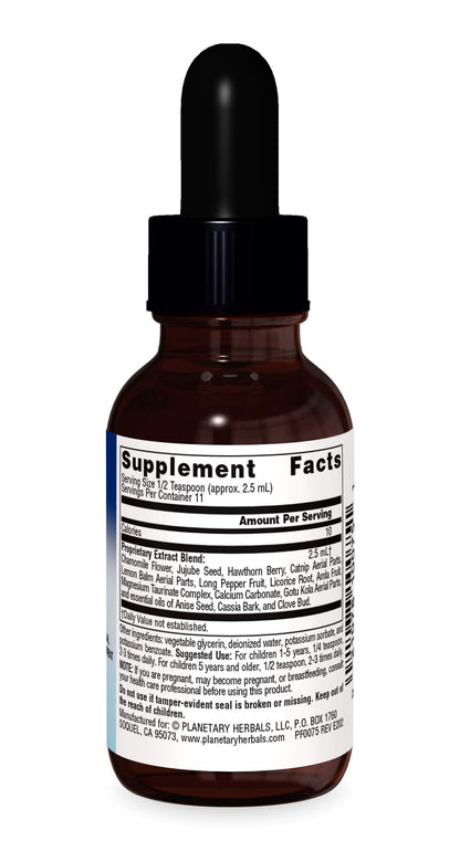 Planetary Herbals Calm Child liquid supplement bottle for children focus and attention