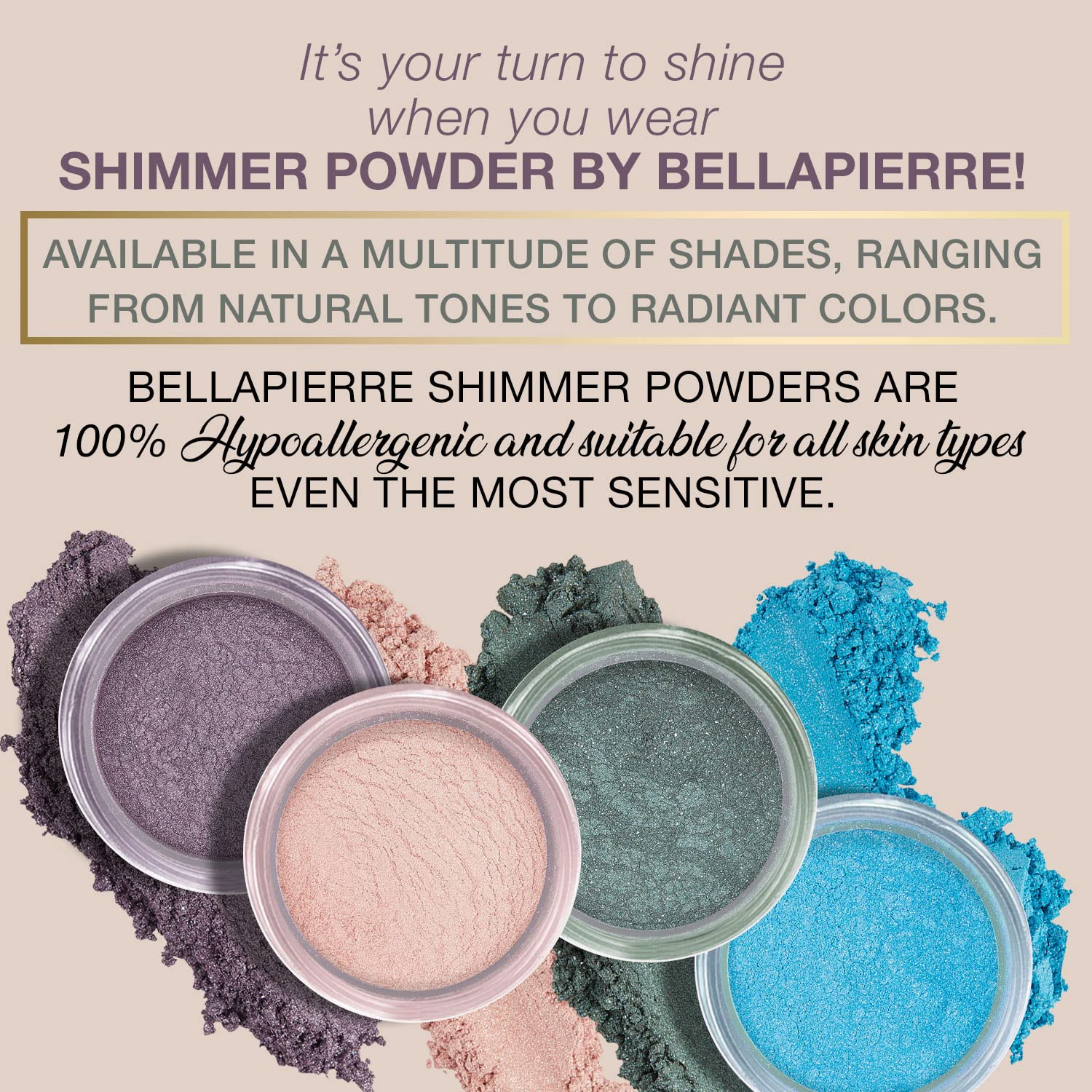 Bellapierre Shimmer Powder packaging and label details