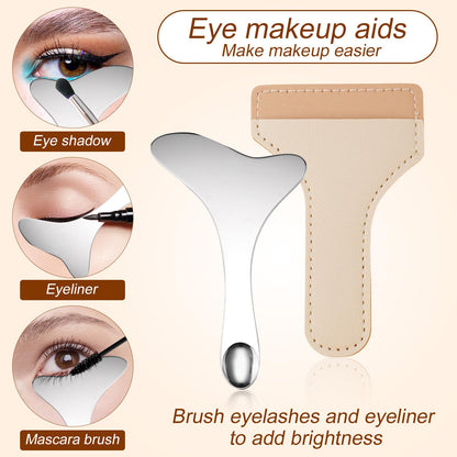 Close up of Gosknor stainless steel eye makeup stencil