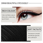 Waterproof black gel eyeliner pencil texture close up