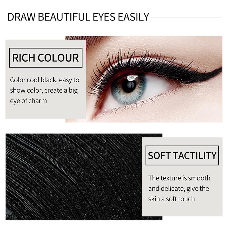 Waterproof black gel eyeliner pencil texture close up