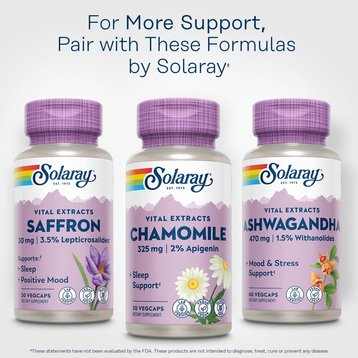 Solaray Chamomile Extract 30 vegetarian capsules bottle premium dietary supplement.