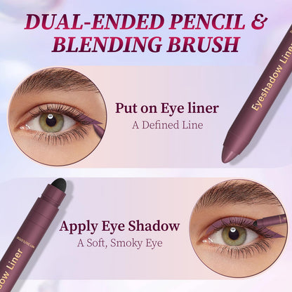 Stiekiet Shadow Liner champagne and purple color swatches
