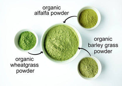 Nutritional label and organic certification of Food To Live supergrass powder