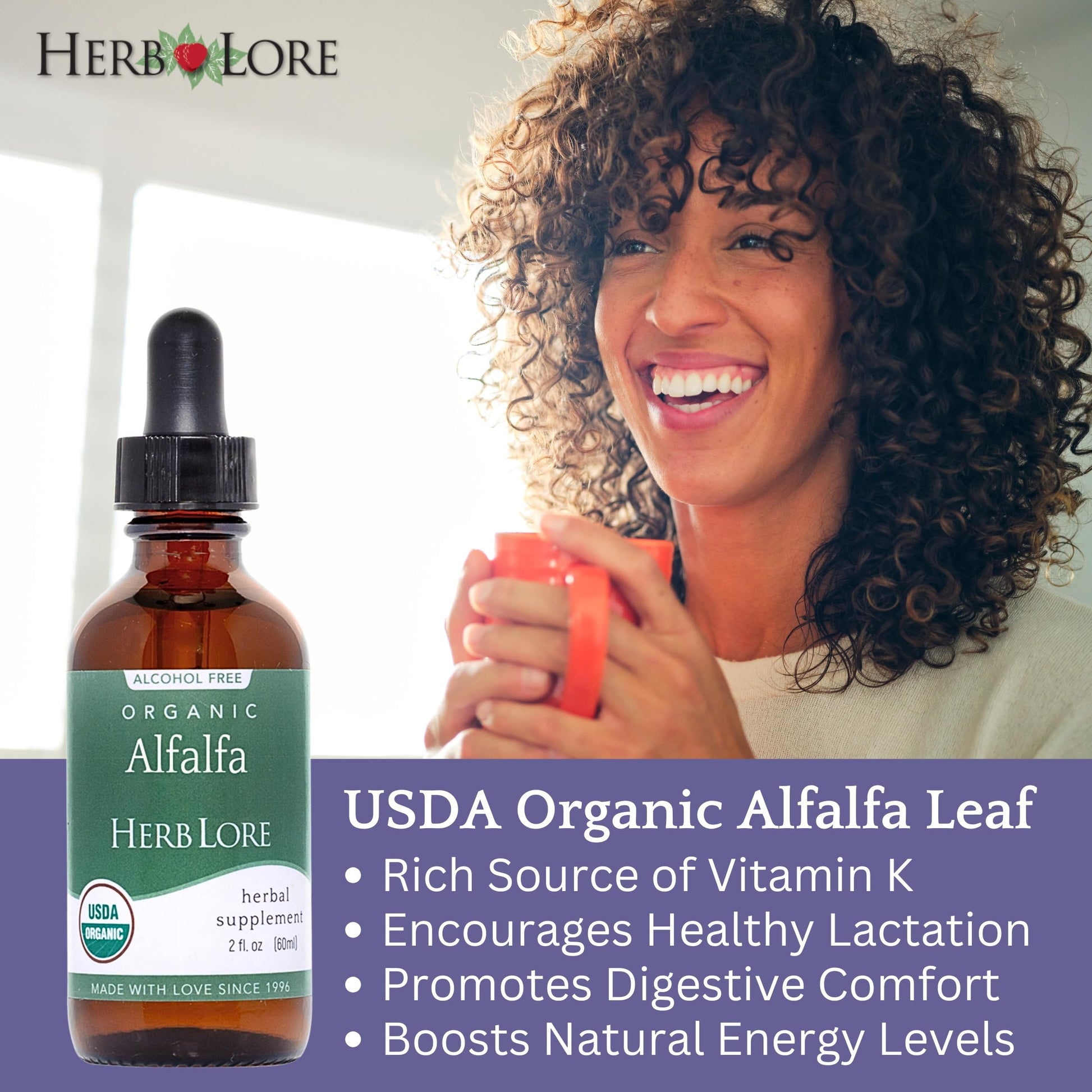 Close up of Herb Lore organic liquid herbal supplement