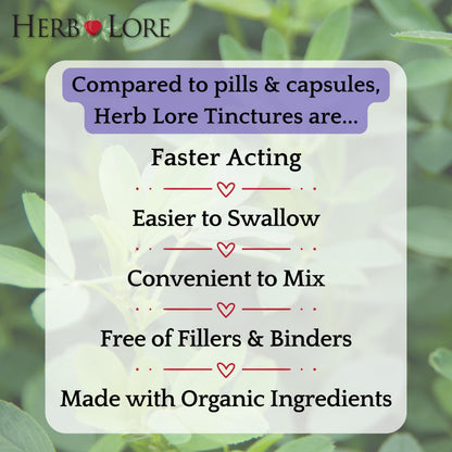 Herb Lore Alfalfa tincture bottle with dropper