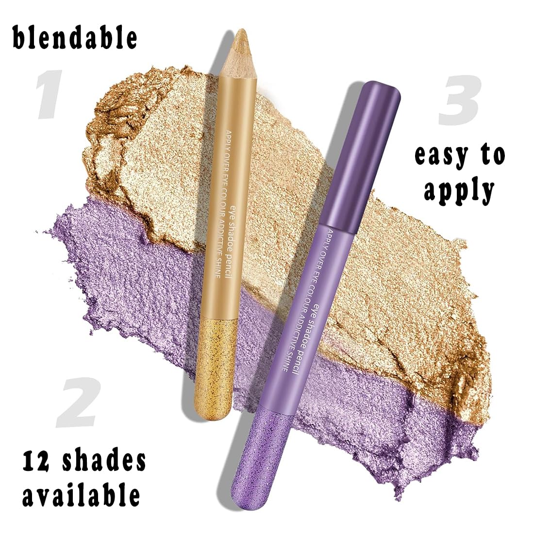 Linble metallic eye pencil set showing vibrant color swatches