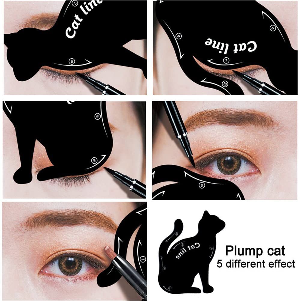 Black Matte Pvc Cat Eyeliner Stencils For Professional Makeup