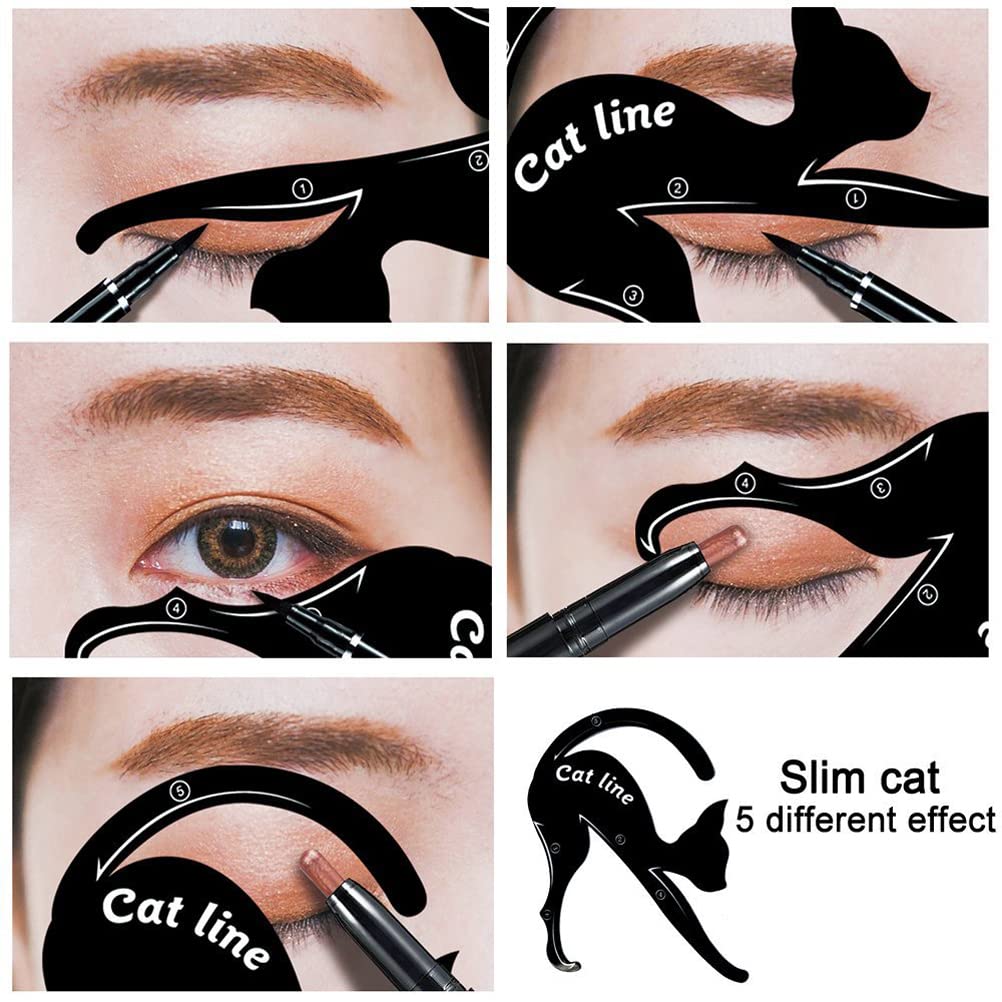 Using Zktsry Cat Stencils For Winged Eyeliner Application