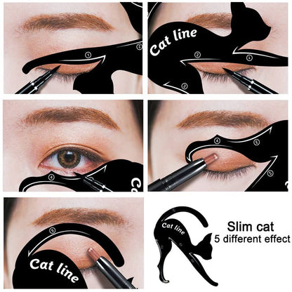 Using Zktsry Cat Stencils For Winged Eyeliner Application