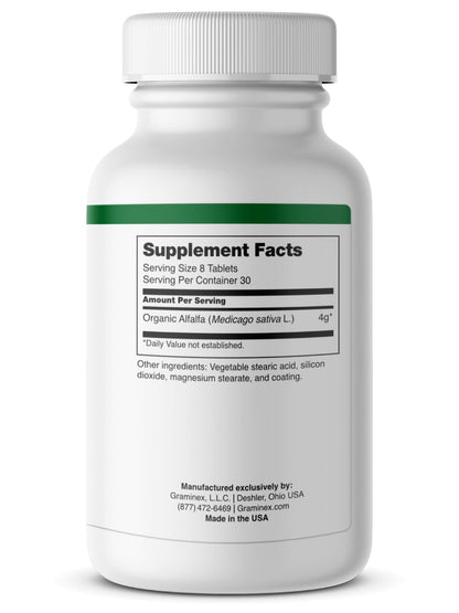 Graminex Alfalfa 240 tablets bottle packaging