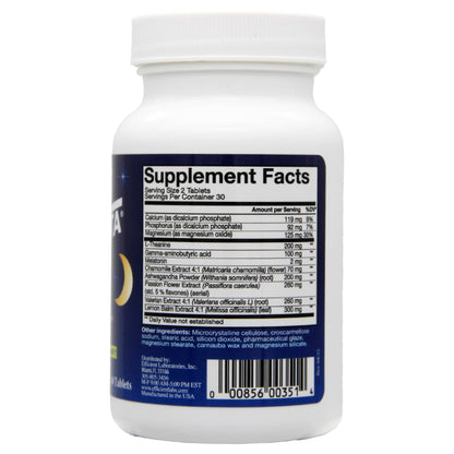 Authentic USA imported Serenita relaxation tablets showing detailed supplement facts and directions.