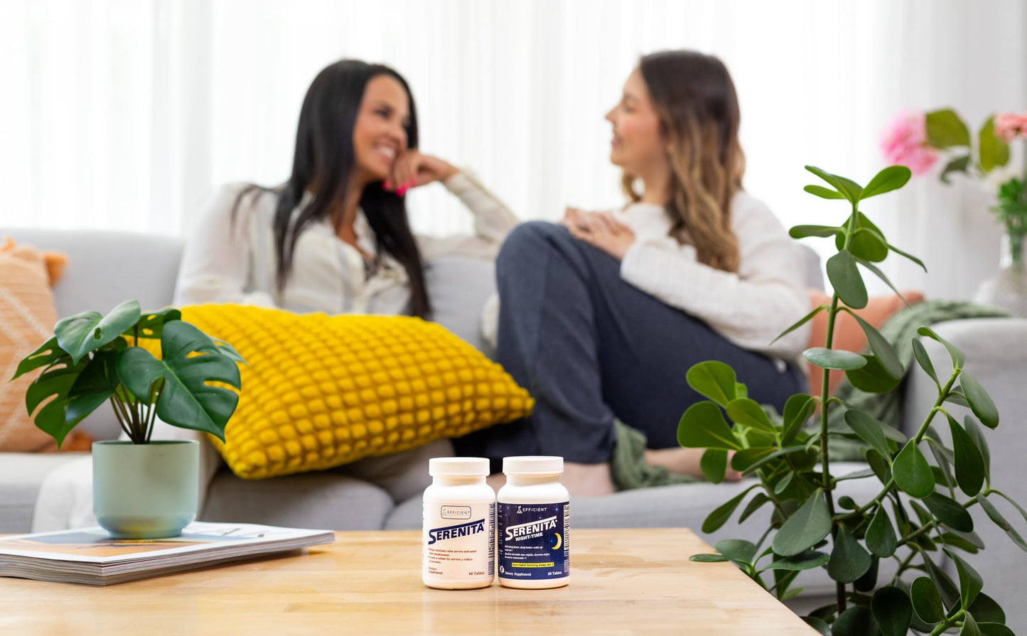 Side view of Serenita night time wellness supplement for better sleep cycles in India.