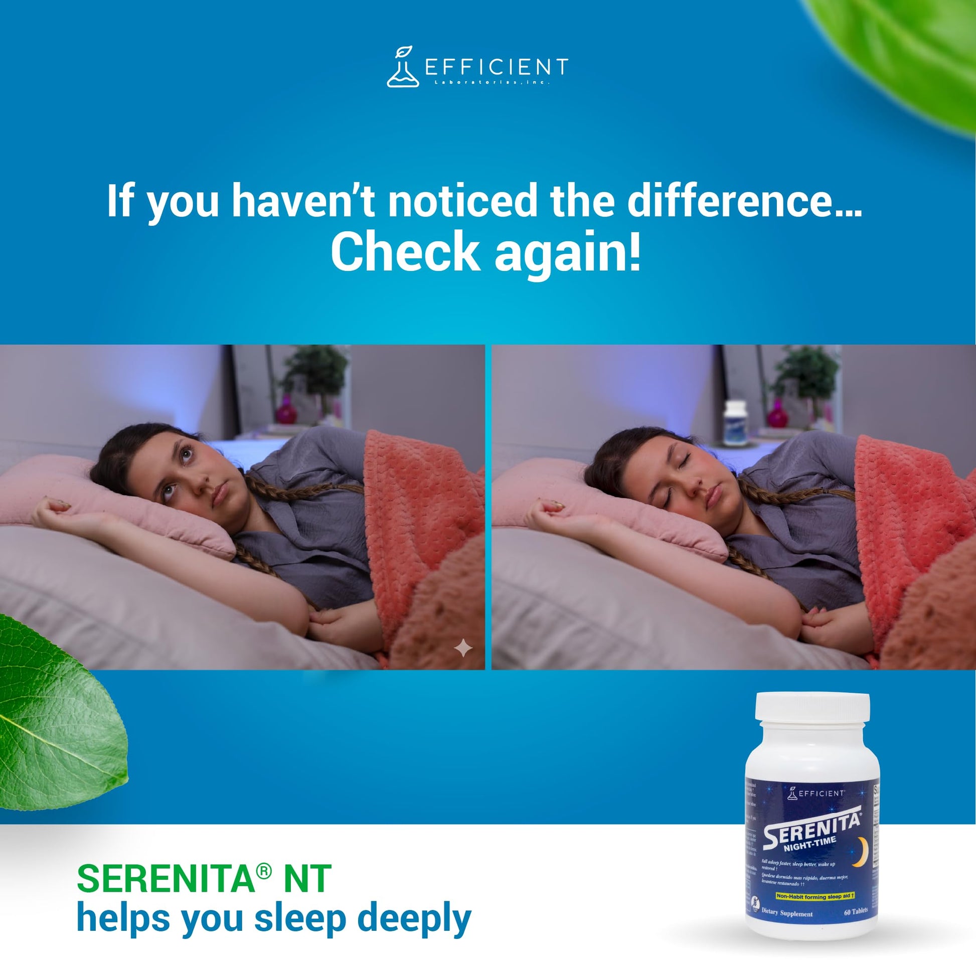 Serenita premium sleep support bottle showing secure packaging and authentic imported seal.