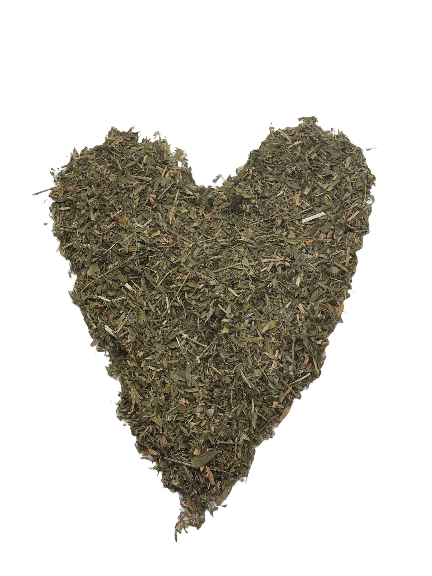 Close up of Solo Therapy Medicago sativa dried herbal leaves