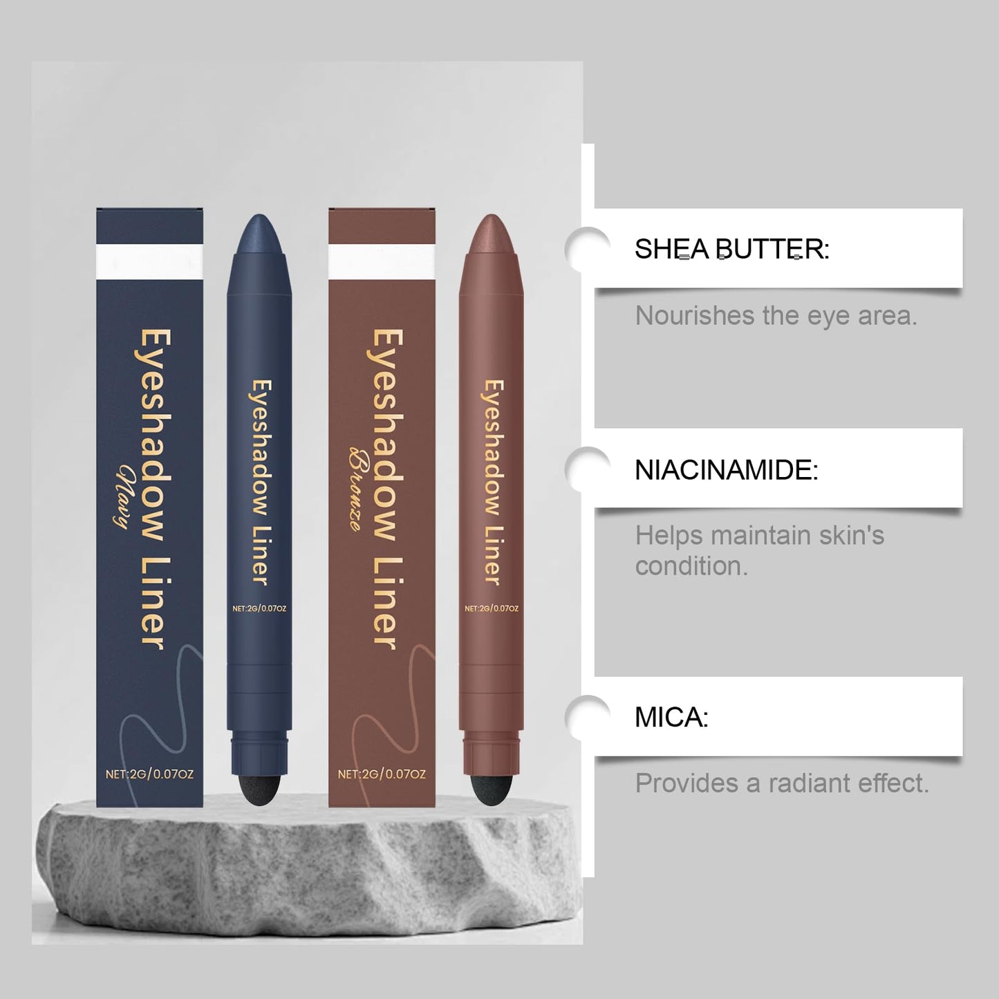Swatch demonstration of Fijemya 2-in-1 shadow liner