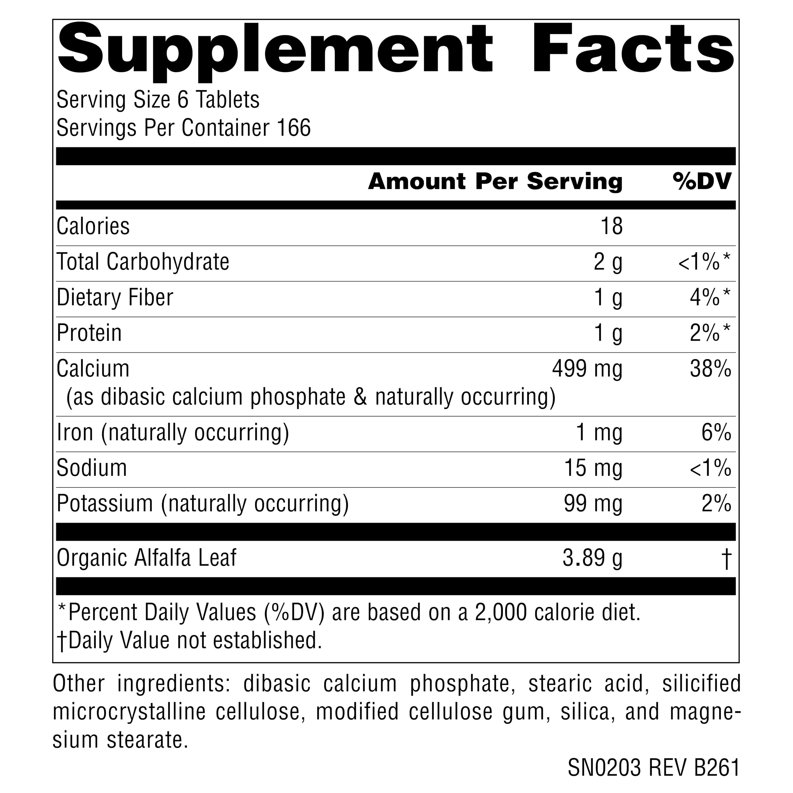 Source Naturals Alfalfa organic dietary supplement bottle
