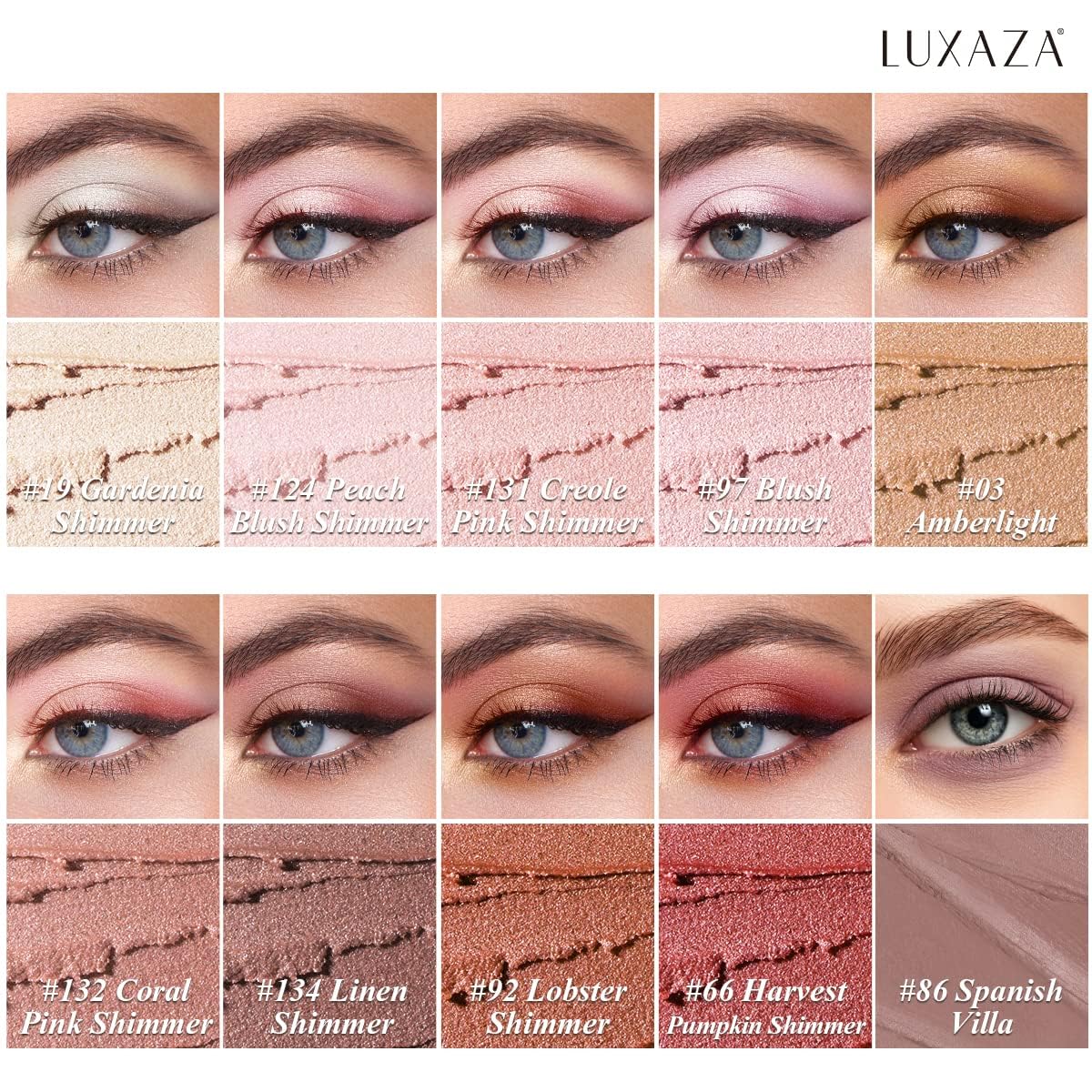 Luxaza creamy eyeshadow pencil swatch showing shimmer finish