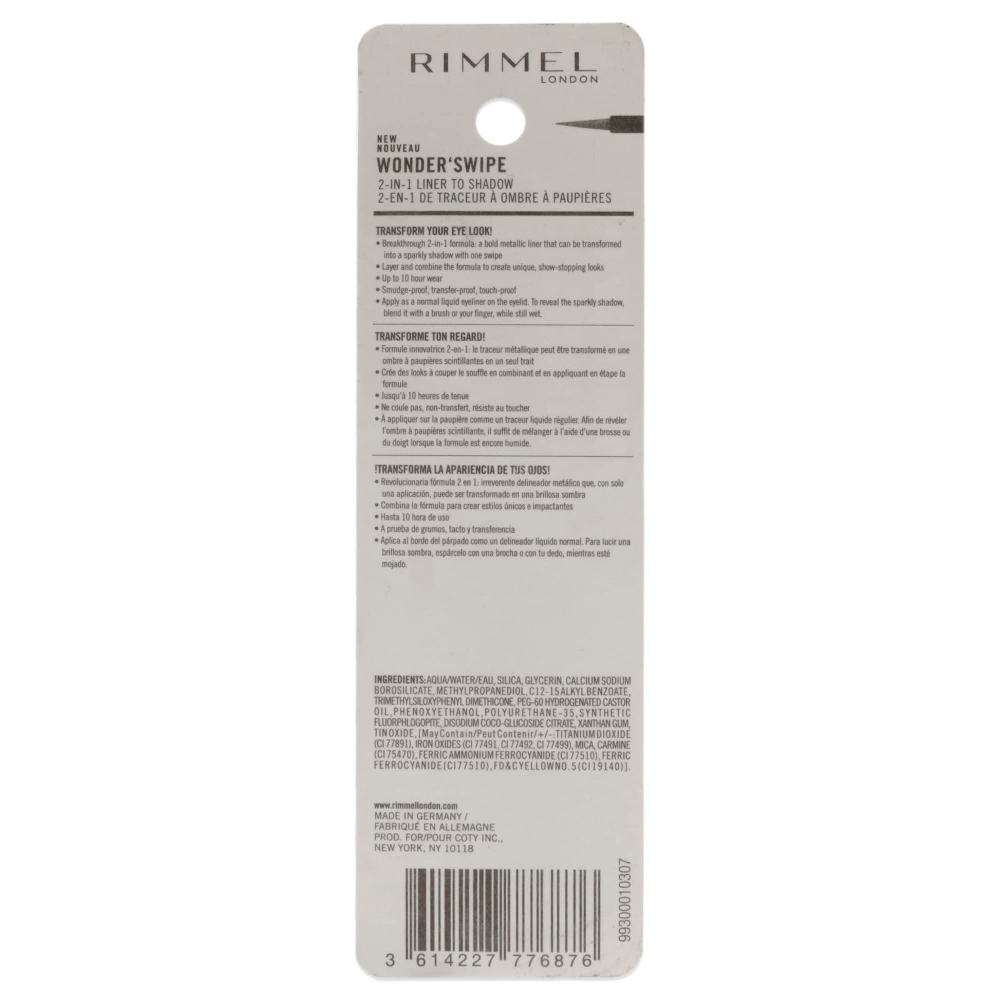 Rimmel London 2-in-1 liquid metallic eyeliner and sparkly eyeshadow applicator