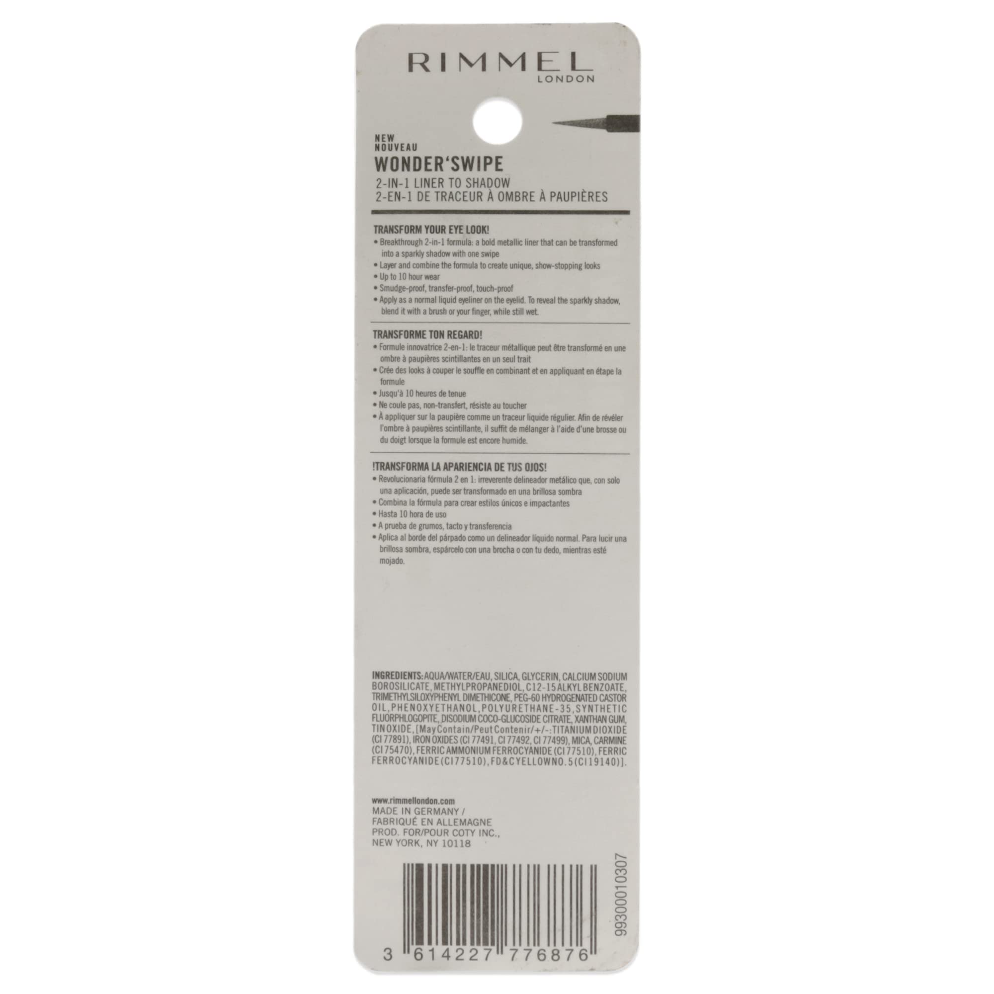 Rimmel London 2-in-1 liquid metallic eyeliner and sparkly eyeshadow applicator