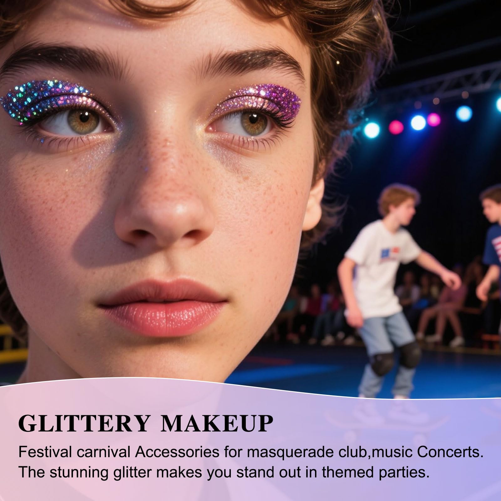 Close up of waterproof liquid glitter eyeliner applicator