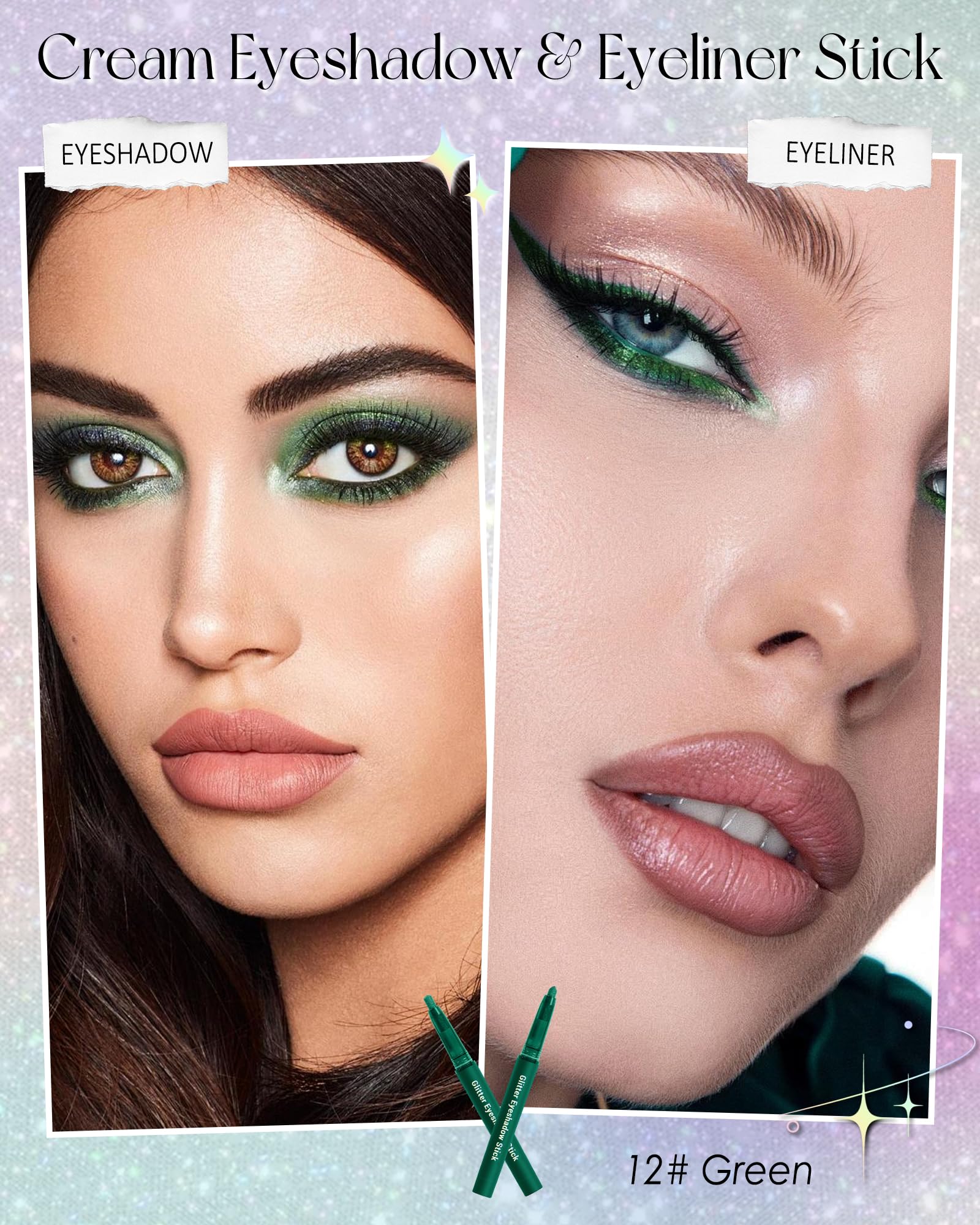 Caedelfly metallic green eyeshadow stick swatch