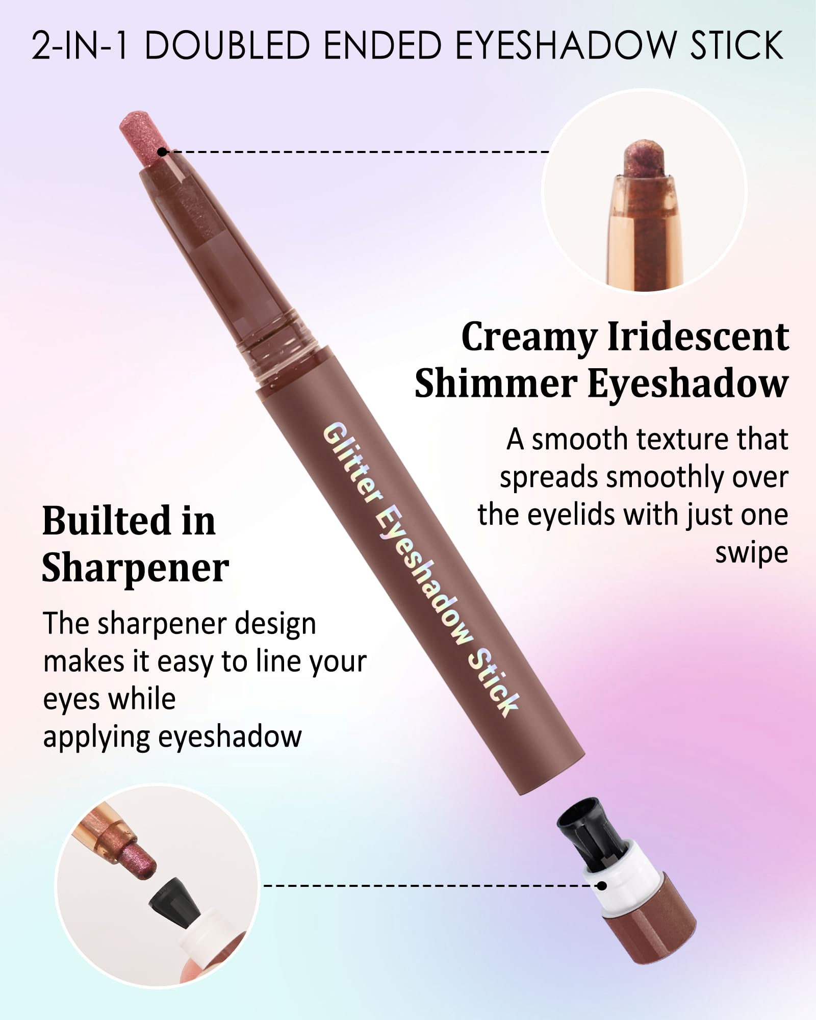 Caedelfly twist-up eyeliner pen with built-in sharpener