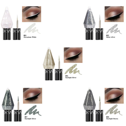 Textured metallic shimmer finish of the liquid eyeshadow