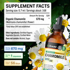 Back label of Bio Krauter Chamomile tincture displaying 670mg supplement facts