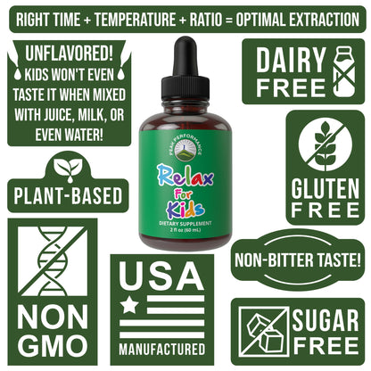Peak Performance Kids Calm Liquid Drops premium imported wellness supplement product display