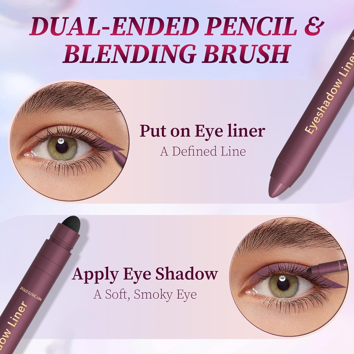 Close up of Stiekiet shadow liner plum color texture