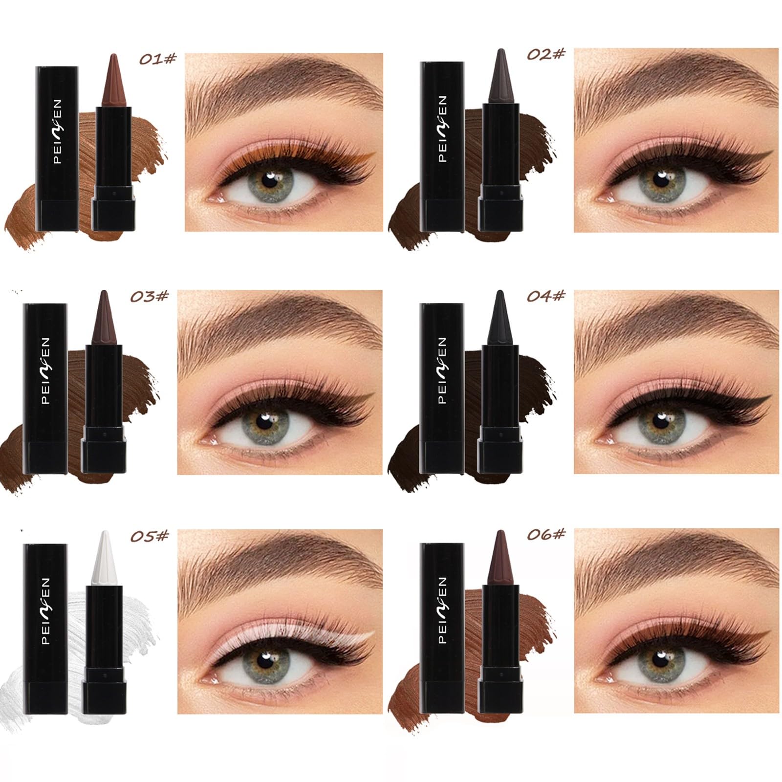 Swatches of MooGlamor 6 color eye makeup kit