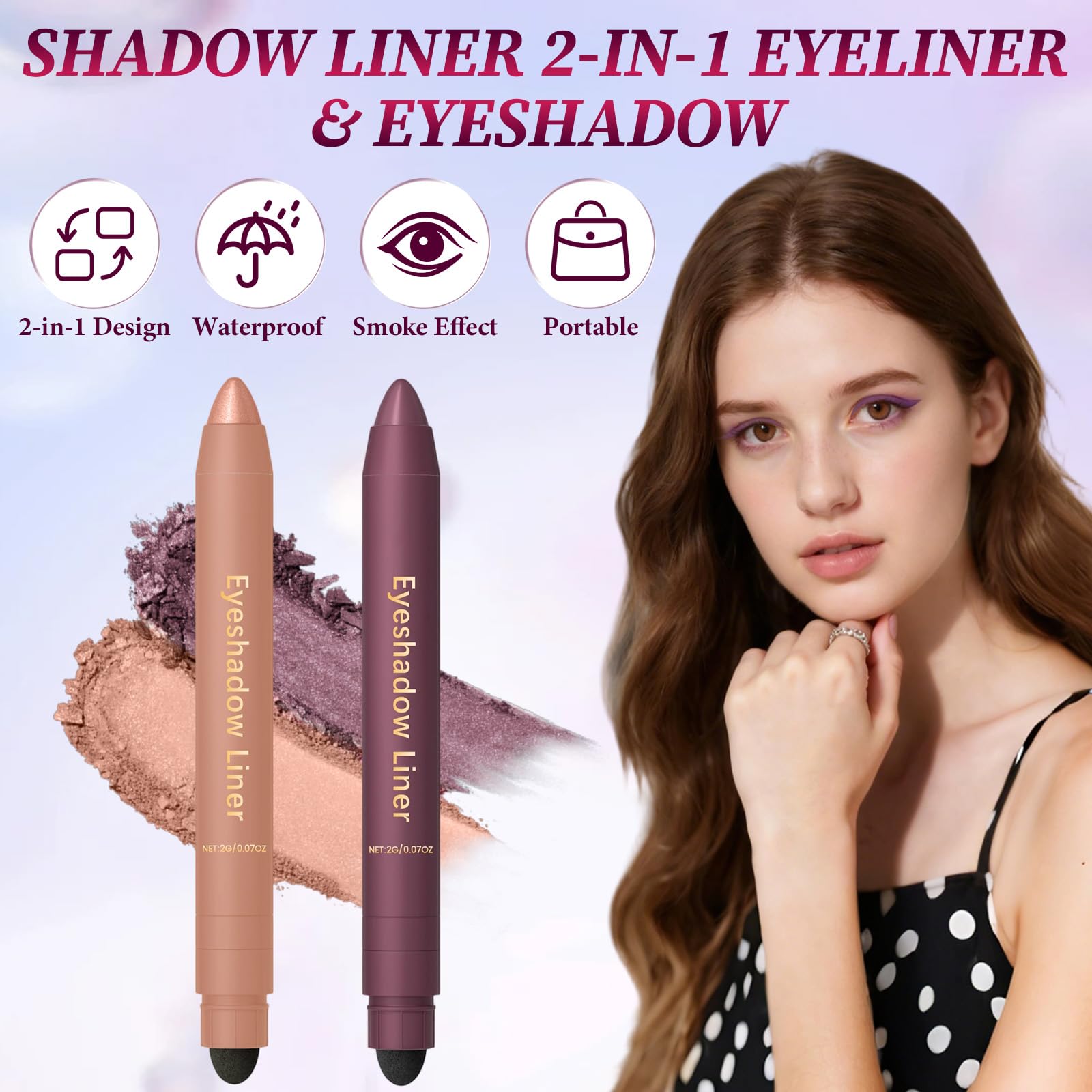 Rexibuz shadow liner duo in champagne gold and plum shades