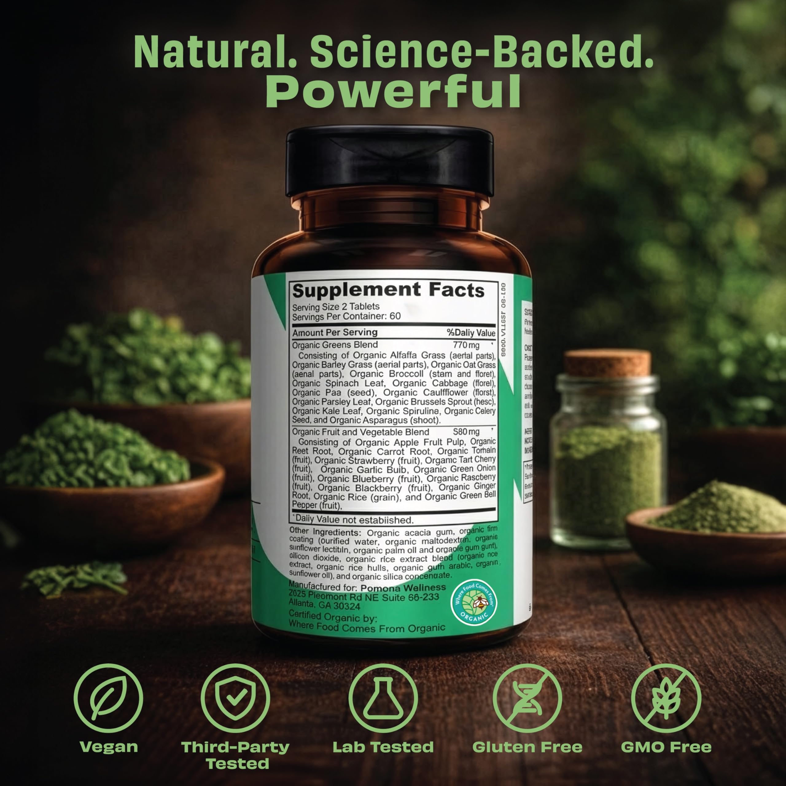 Pomona Wellness 60 tablets bottle packaging