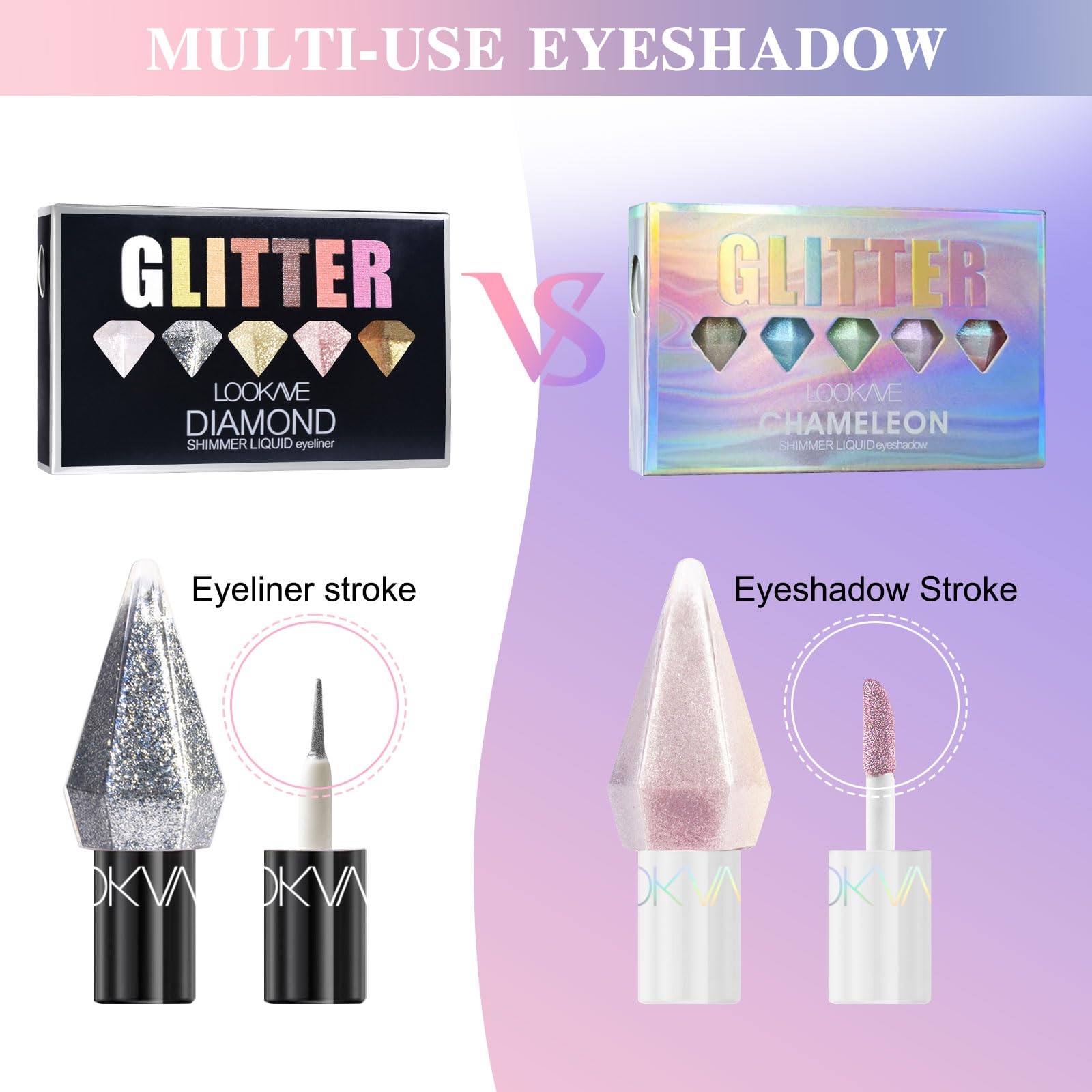 Six colorful shimmer shades of MooGlamor eyeshadow set